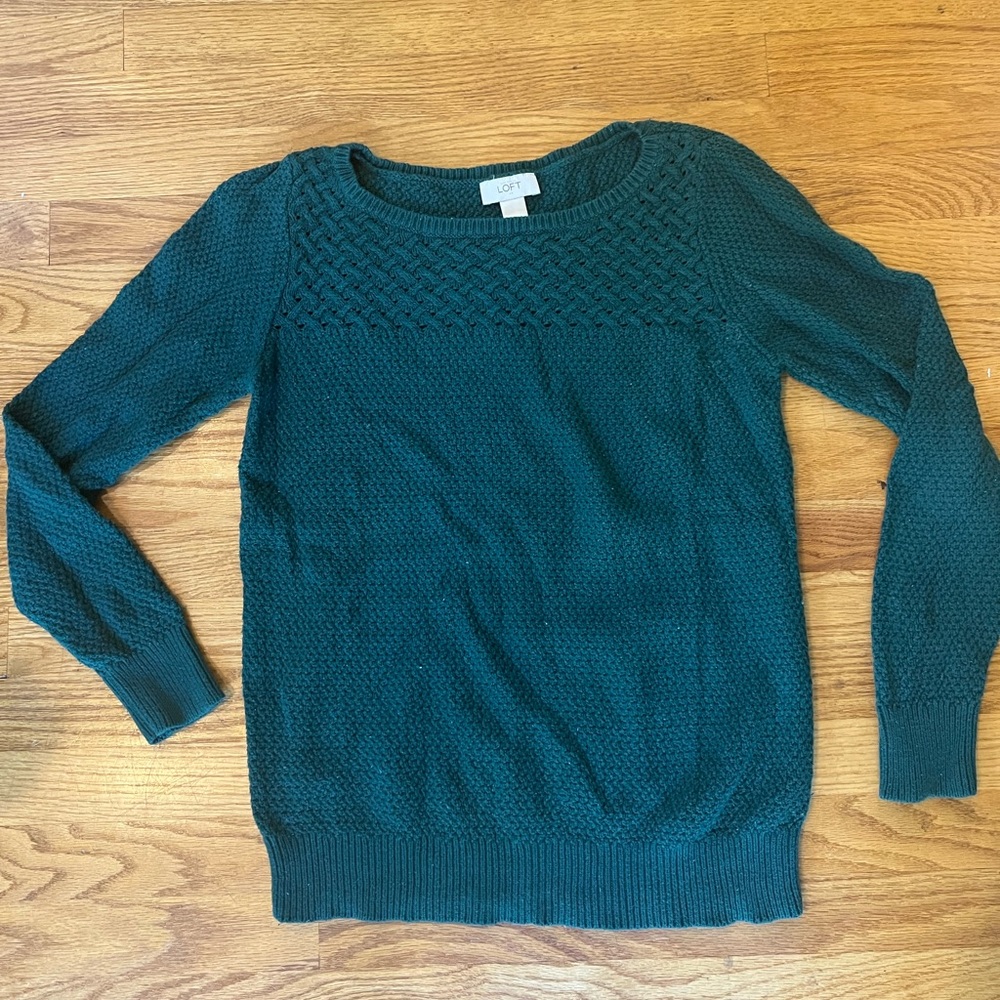 Emerald green knit sweat, size medium